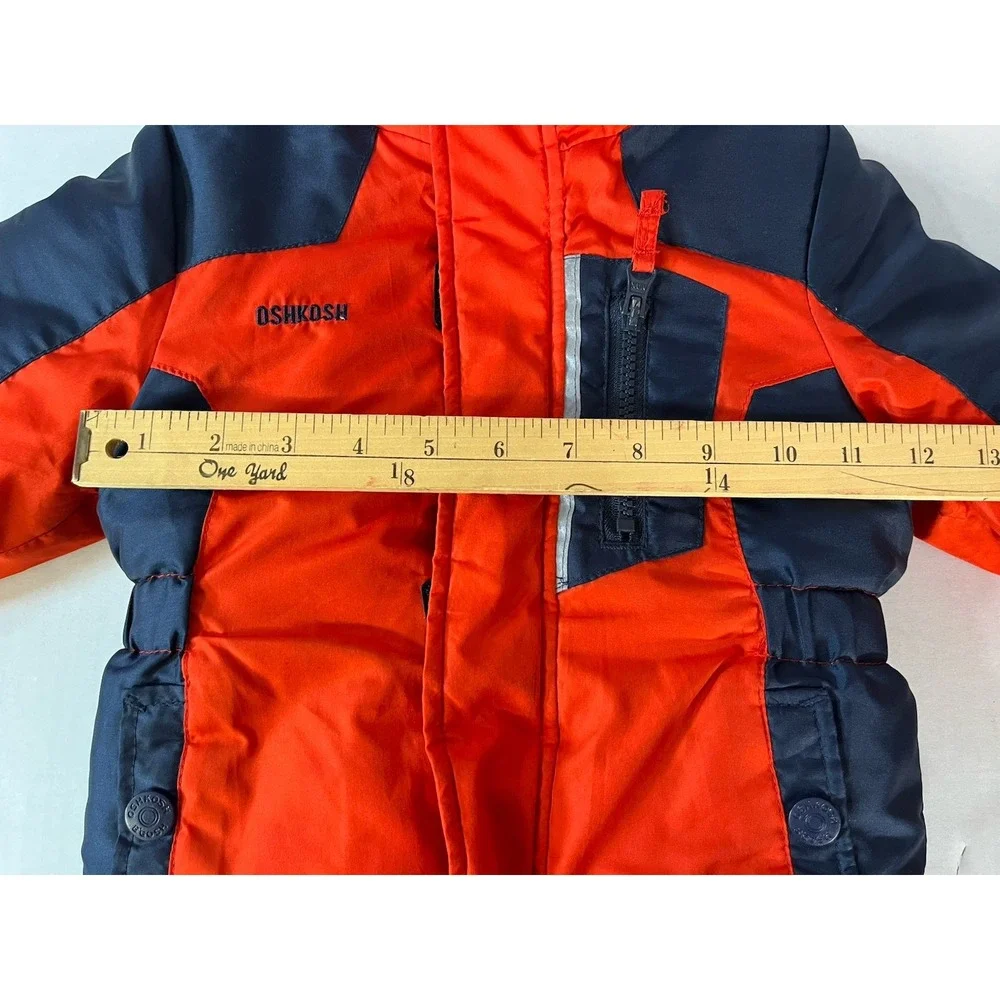 Toddlers OshKosh B'gosh Hooded Colorblock Jacket‎ Red/Navy Size 12 Month
